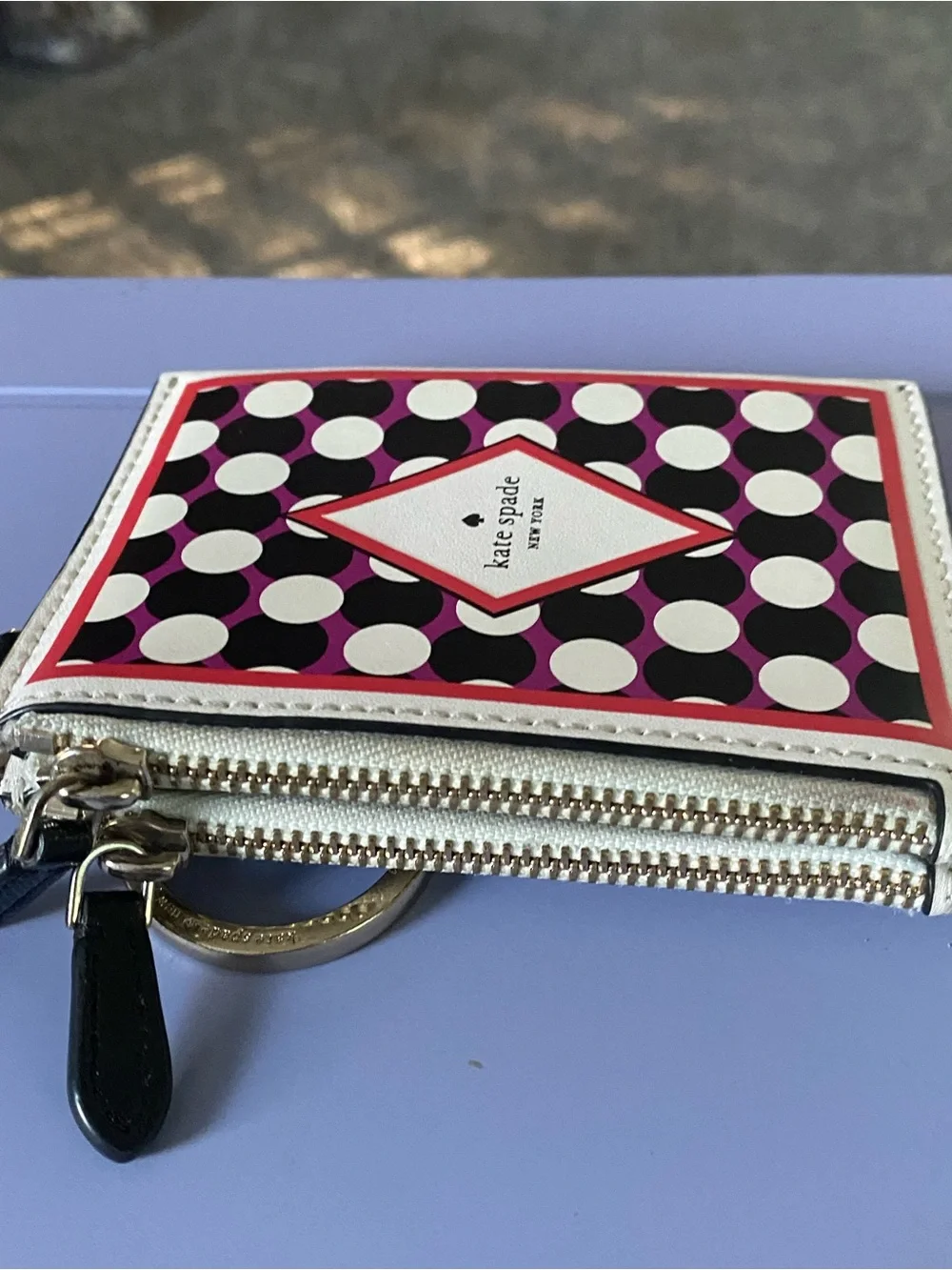 Kate Spade Lucky Draw Medium L-Zip Card Holder